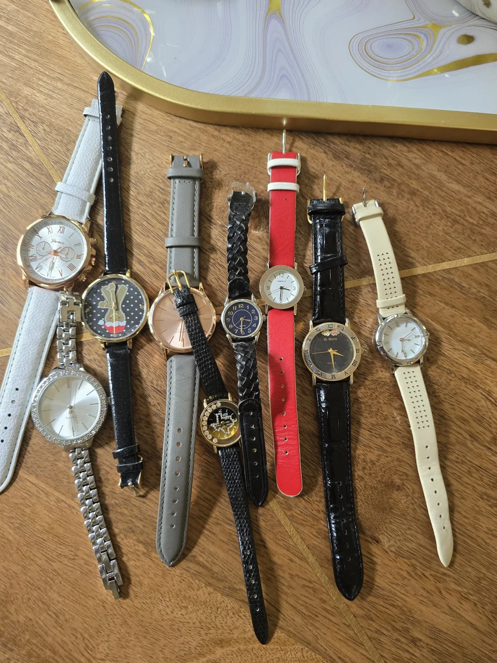 Mixed Women's Fashion Watch Lot - Black, Red, White, Gray, Beige, Working Cond..